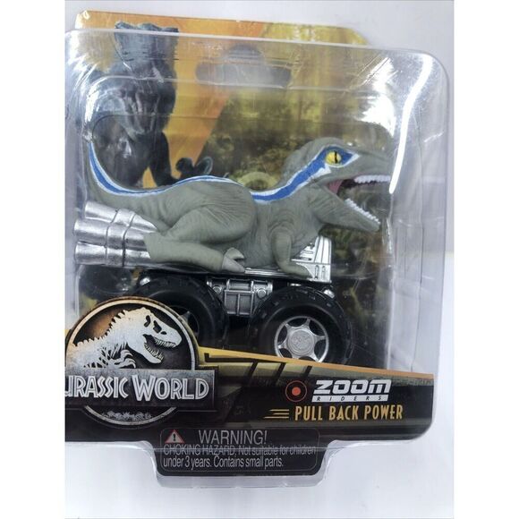 Jurassic World Dominion Zoom Riders, Blue Toy Pull Back Power. Sealed - Picture 1 of 10